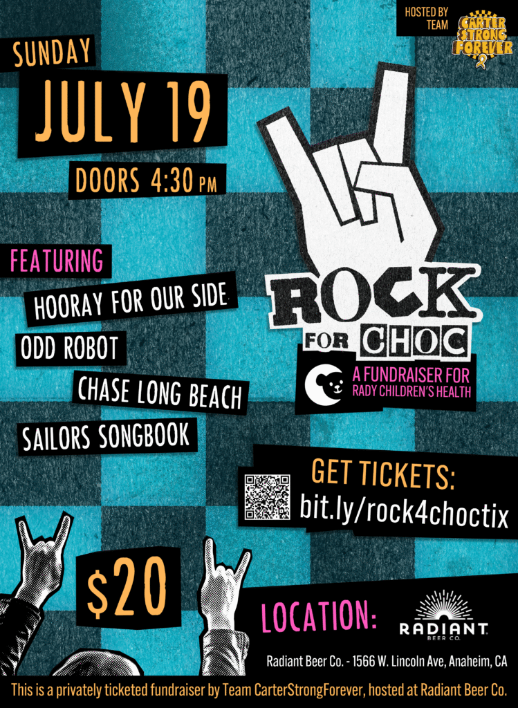 Rock for CHOC benefit concert flyer